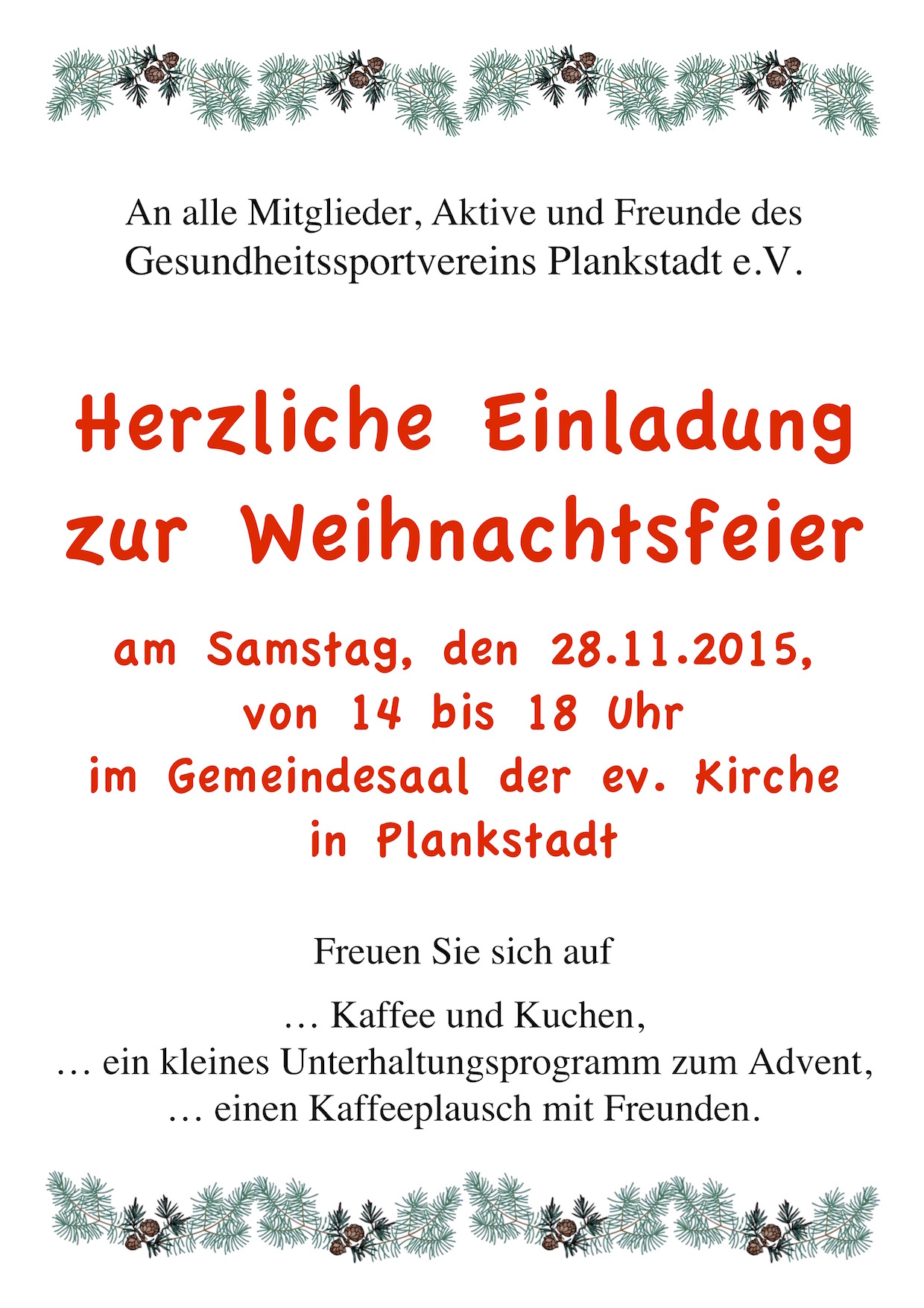 Einladung zur Adventfeier