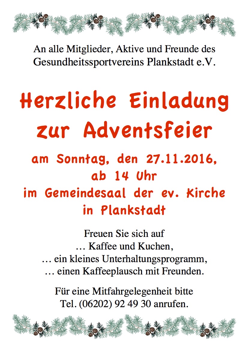 Adventsfeier am 27.11.2016