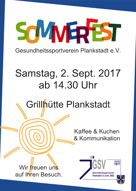 GSV lädt zum Sommerfest am 2. Sept. ein