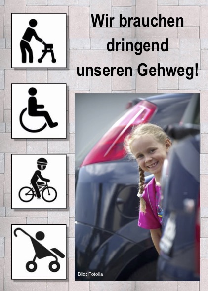 Aktion gegen zugeparkte Gehwege in Plankstadt